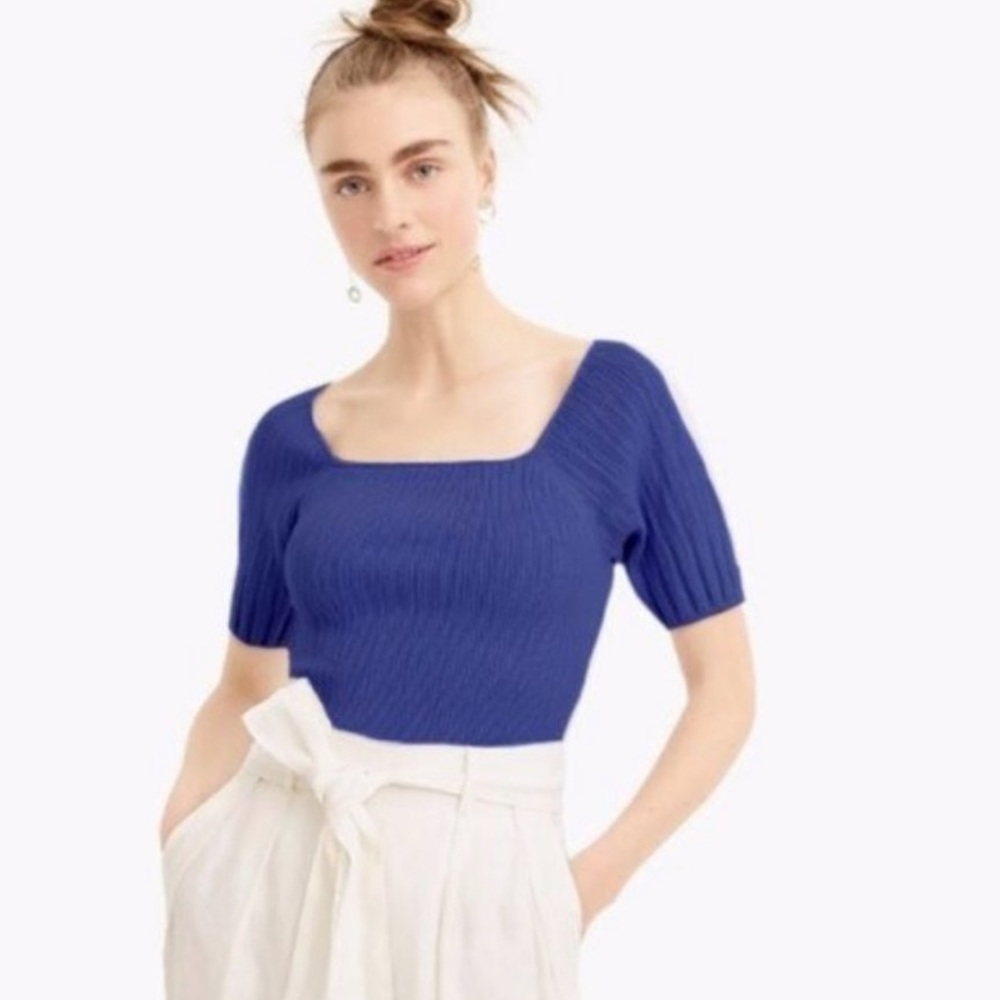 J.Crew Square Neck Sweater w/ Blouson Sleev